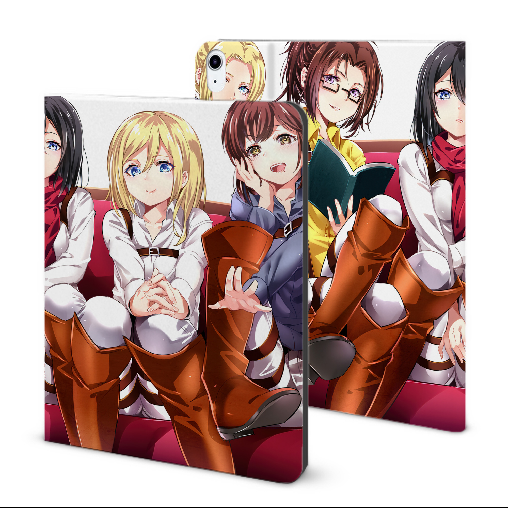 （画像用） 進撃の巨人 Attack on Titan IPad ケース ブック型 PUレザー TPU 耐衝撃 軽量 薄型 ペン収納なし 全面保護 IPad 各モデル対応
